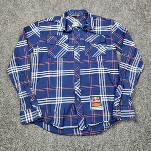 Red Bull Shirt Mens Small Plaid KTM Factory Racing Flannel‎ Long Sleeve Moto